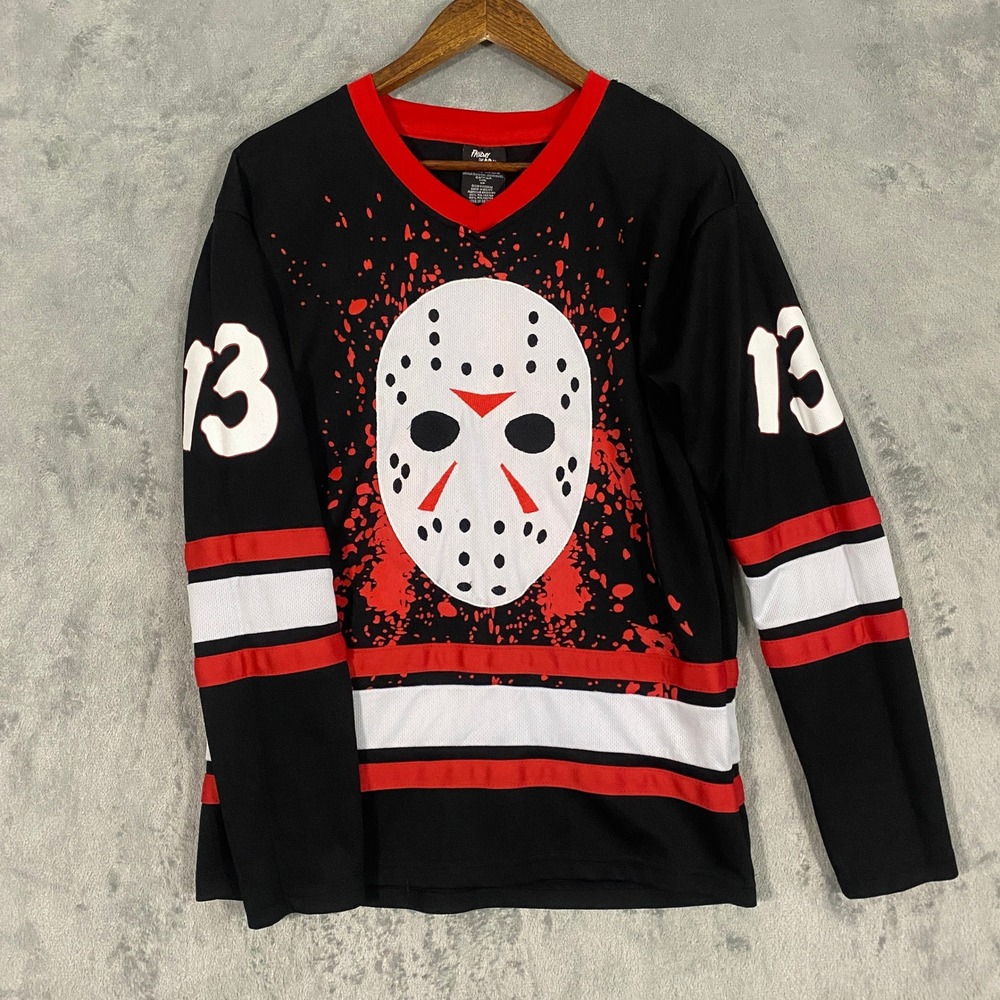 Friday the 13th Hockey Jersey Sz S Black Jason Voorhees #13 Graphic Horror